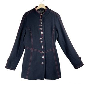 ❄️ ICELANDIC DESIGN 100% Wool Fully Lined Embellished Snap Front M